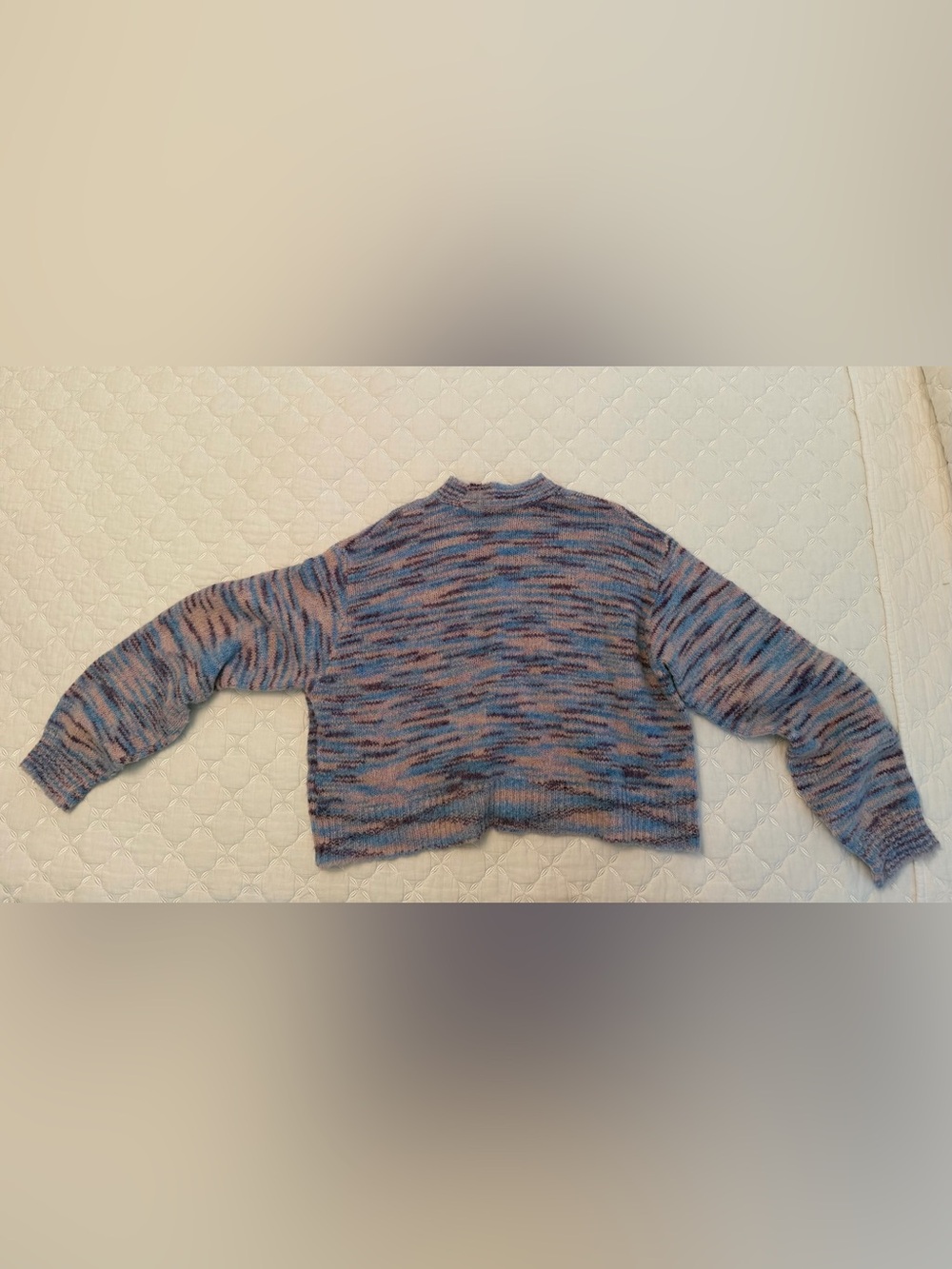Cotton Candy Marled Crewneck Sweater in Blue & Pink